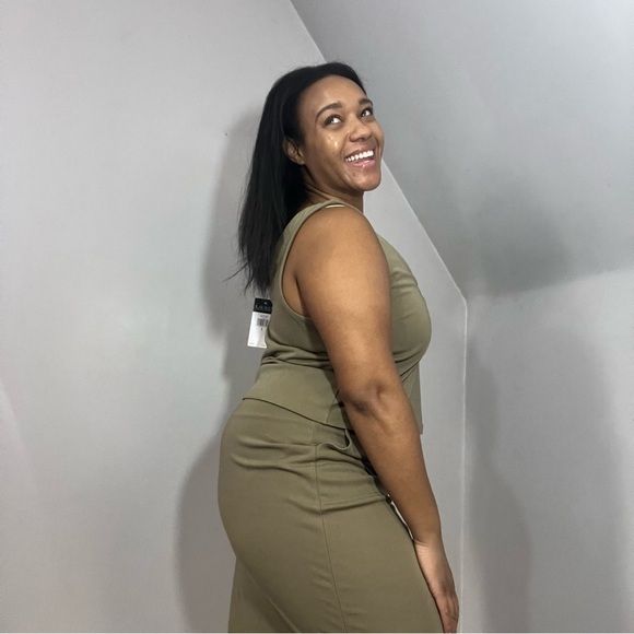 NWT Ralph Lauren Khaki Green Jersey Knit Comfortable Neutral Career Summer Dress - Picture 4 of 16